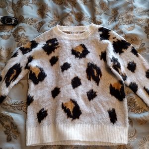 Cheetah print sweater.